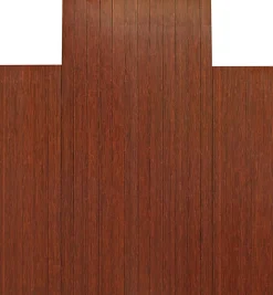 Anji Mountain Bamboo Roll-Up Chair Mat, 44" x 52", 1/4"-Thick, 9 1/4" Tongue, Dark Cherry
