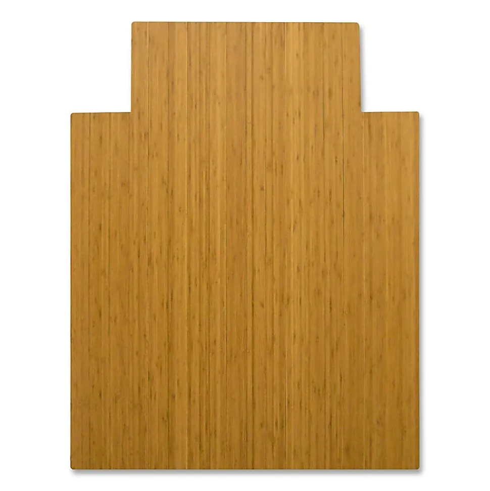 Anji Mountain Bamboo Roll-Up Chair Mat, 36" x 48", 1/4"-Thick, 9 1/4" Tongue, Natural