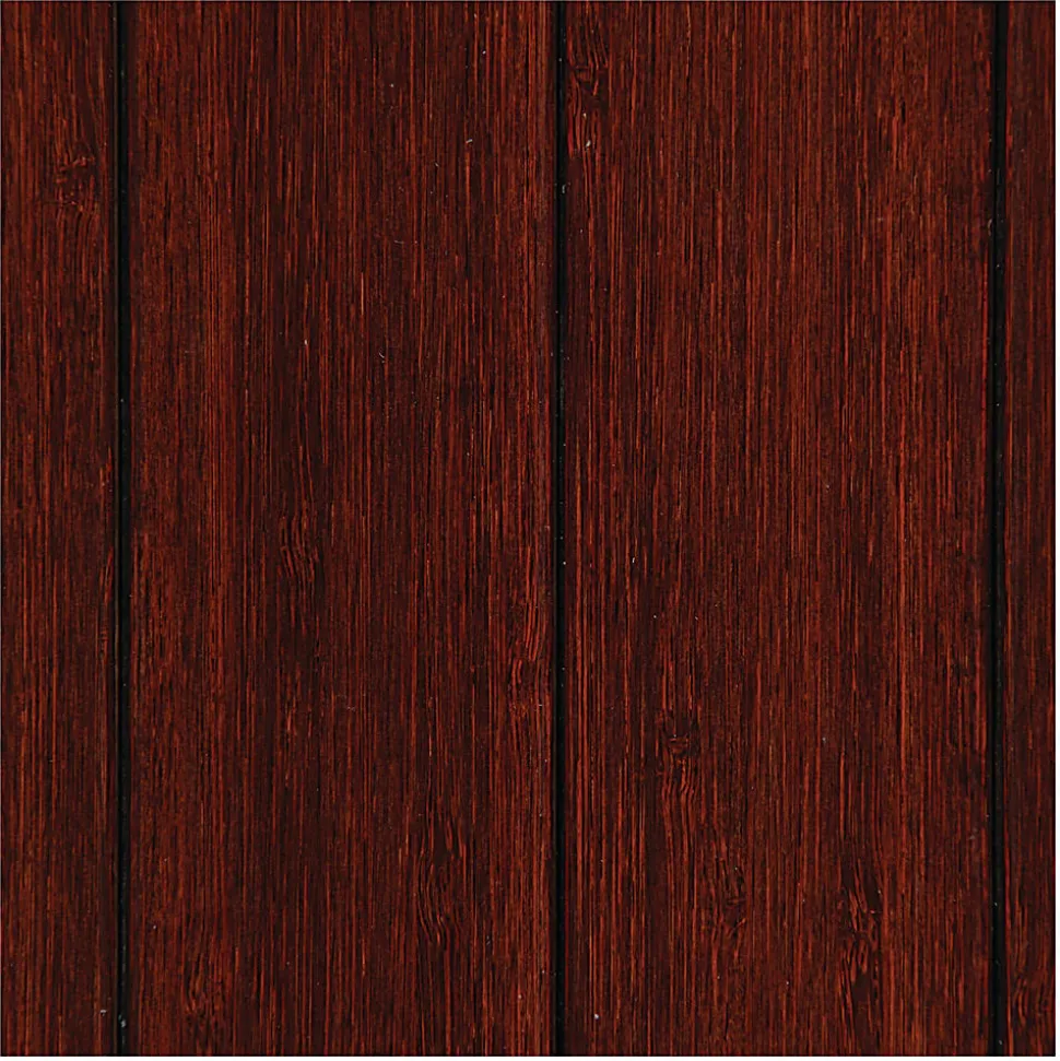 Anji Mountain Bamboo Roll-Up Chair Mat, 36" x 48", 1/4"-Thick, 9 1/4" Tongue, Dark Cherry