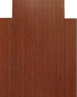 Anji Mountain Bamboo Roll-Up Chair Mat, 36" x 48", 1/4"-Thick, 9 1/4" Tongue, Dark Cherry