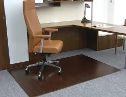 Anji Mountain Bamboo Roll-Up Chair Mat, 48" x 72", 1/4"-Thick, Dark Cherry
