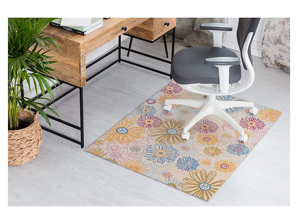 Anji Mountain Keukenhof Rug’d Chair Mat, 1/4"H x 36”W x 48”D, Multicolor