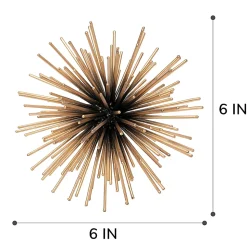 Anji Mountain Large Gold Burst, 6"H x 6"W x 6”D, Gold
