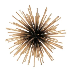 Anji Mountain Large Gold Burst, 6"H x 6"W x 6”D, Gold