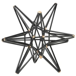 Anji Mountain Large Star, 7"H x 7"W x 7”D, Black