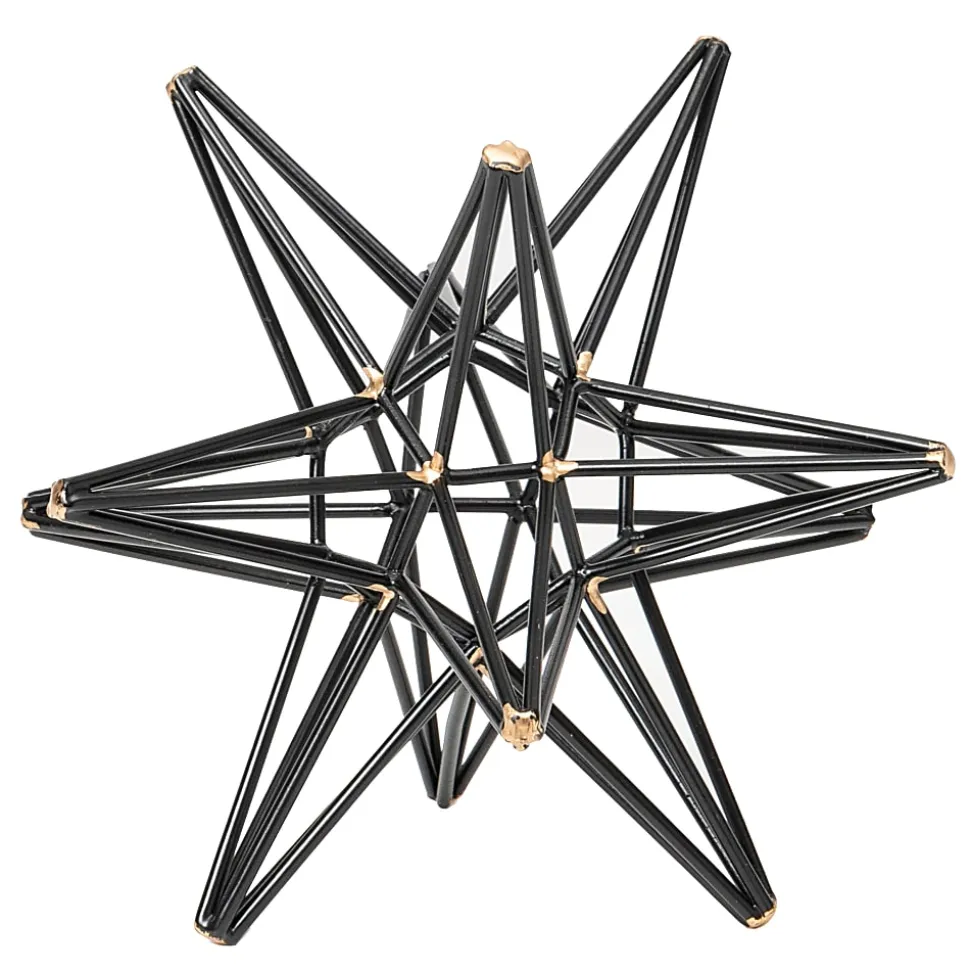 Anji Mountain Large Star, 7"H x 7"W x 7”D, Black