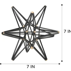Anji Mountain Large Star, 7"H x 7"W x 7”D, Black