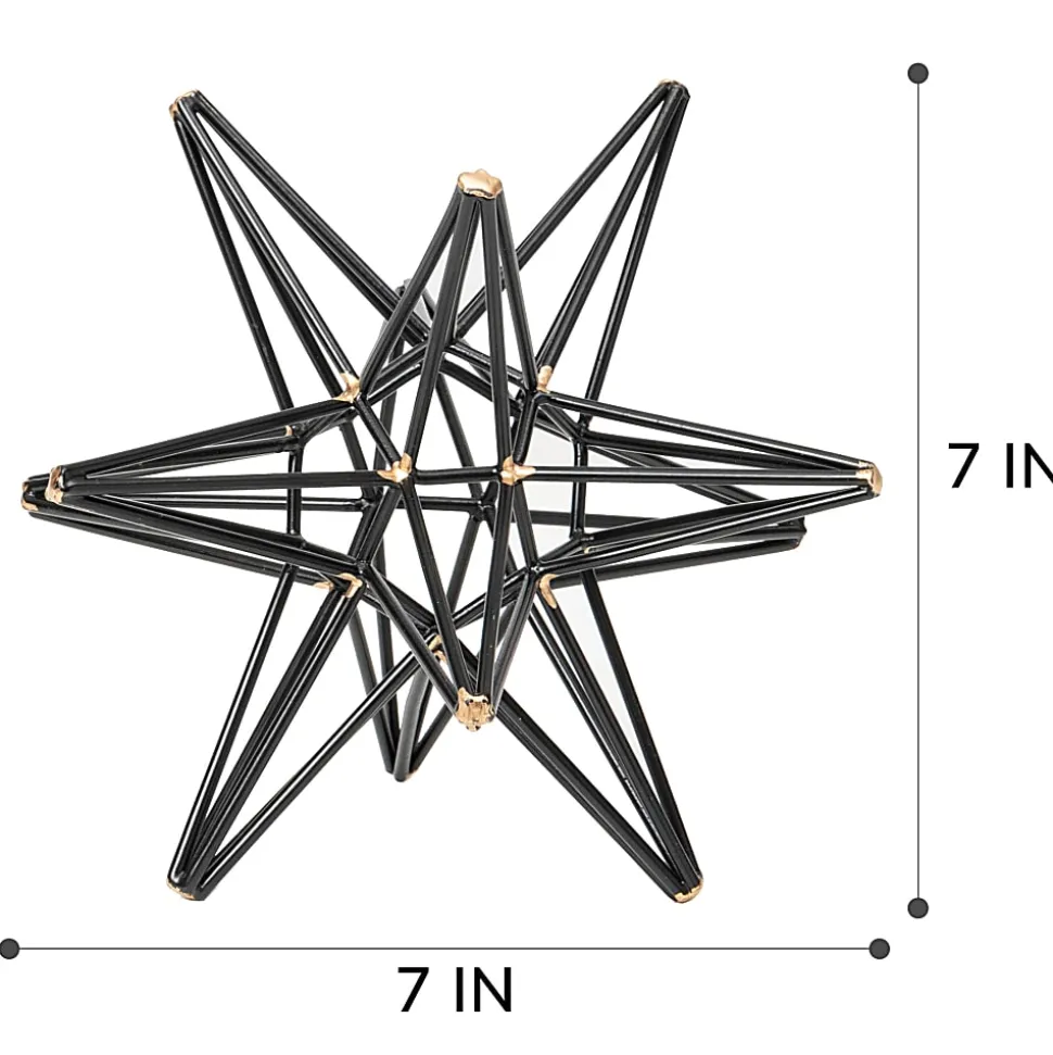 Anji Mountain Large Star, 7"H x 7"W x 7”D, Black