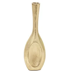 Anji Mountain Large Vase, 10"H x 3"W x 2”D, Gold