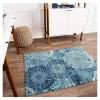 Anji Mountain Maldives Rug’d Chair Mat, 1/4"H x 36”W x 48”D, Blue/Ivory