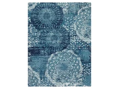 Anji Mountain Maldives Rug’d Chair Mat, 1/4"H x 36”W x 48”D, Blue/Ivory