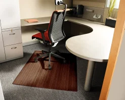 Anji Mountain Roll-Up Chair Mat, Rectangular, 42" x 48", Walnut