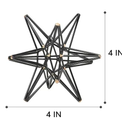 Anji Mountain Small Star, 4"H x 4"W x 4”D, Black