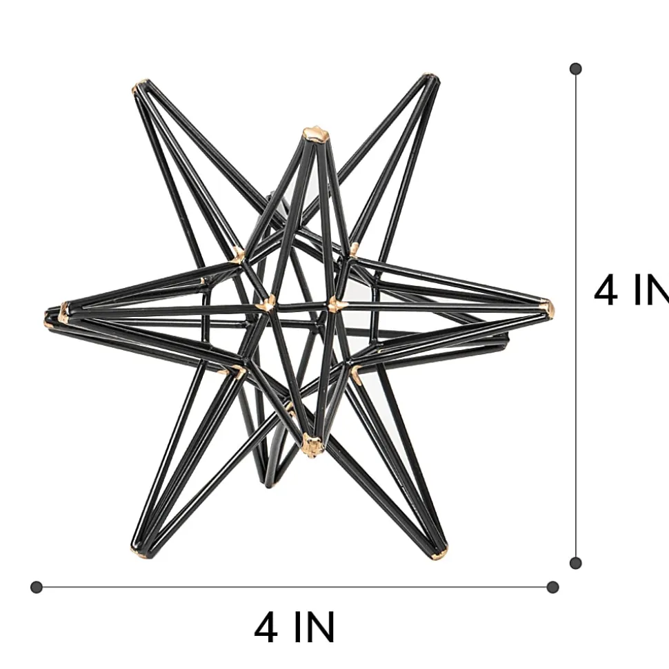 Anji Mountain Small Star, 4"H x 4"W x 4”D, Black