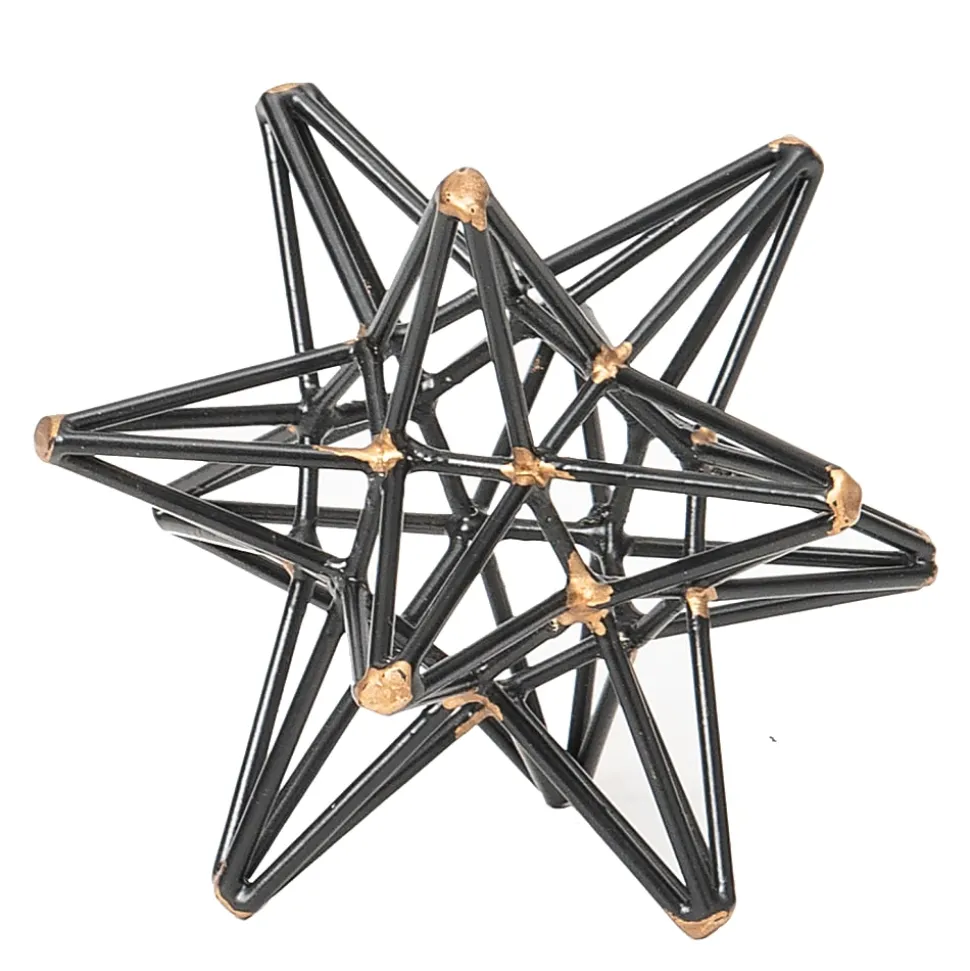 Anji Mountain Small Star, 4"H x 4"W x 4”D, Black