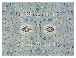 Anji Mountain Tabriz Rug’d Chair Mat, 1/4"H x 36”W x 48”D, Blue/Beige/Gold