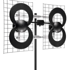 Antennas Direct® ClearStream® 4 Multi-Directional UHF Indoor Outdoor TV Antenna with 70+ Mile Range & 20-In. Mast, Black