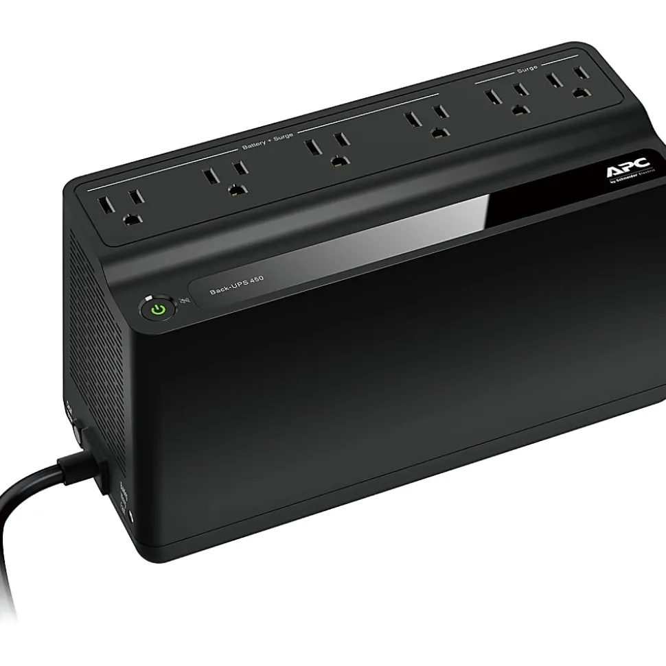 APC Back-UPS BN450M Battery Backup, 6 Outlet, 450VA/255W