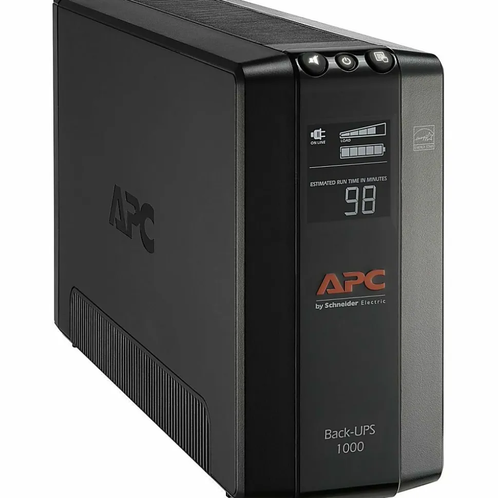 APC® Back-UPS® Pro BX Compact Tower Uninterruptible Power Supply, 8 Outlets, 1,000VA/600 Watts, BX1000M