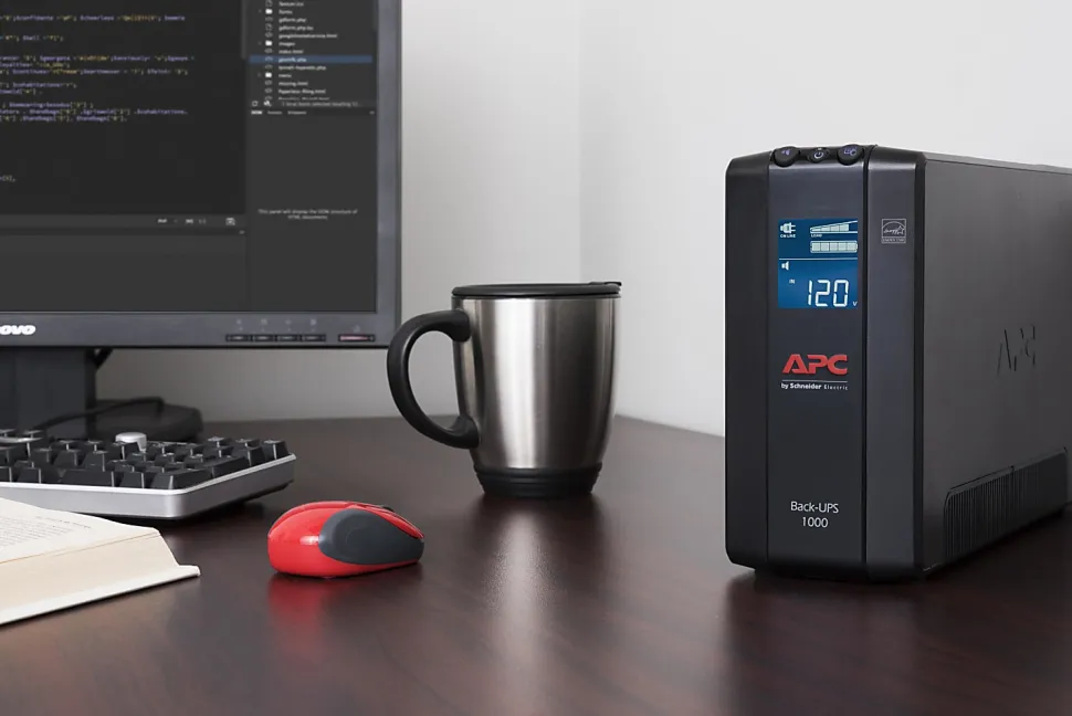 APC® Back-UPS® Pro BX Compact Tower Uninterruptible Power Supply, 8 Outlets, 1,000VA/600 Watts, BX1000M