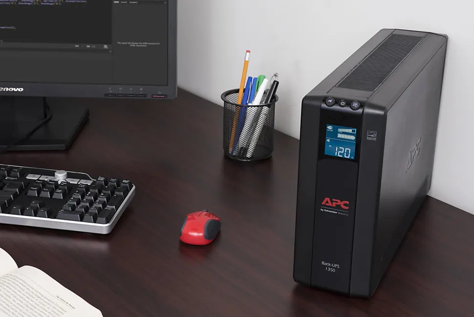 APC® Back-UPS® Pro BX Compact Tower Uninterruptible Power Supply, 10 Outlets, 1,350VA/810 Watts, BX1350M