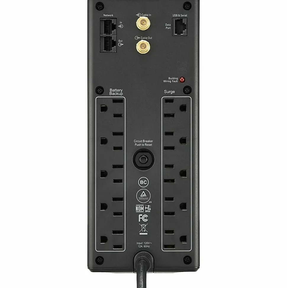 APC® Back-UPS® Pro BX Compact Tower Uninterruptible Power Supply, 10 Outlets, 1,350VA/810 Watts, BX1350M