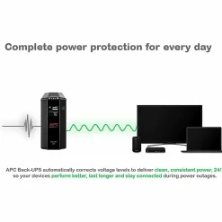 APC® Back-UPS® Pro BX Compact Tower Uninterruptible Power Supply, 8 Outlets, 850VA/510 Watts, BX850M