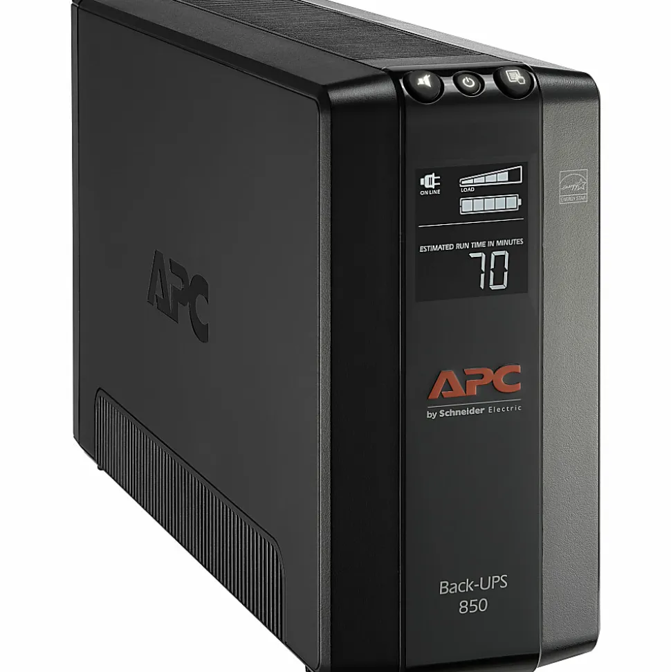 APC® Back-UPS® Pro BX Compact Tower Uninterruptible Power Supply, 8 Outlets, 850VA/510 Watts, BX850M