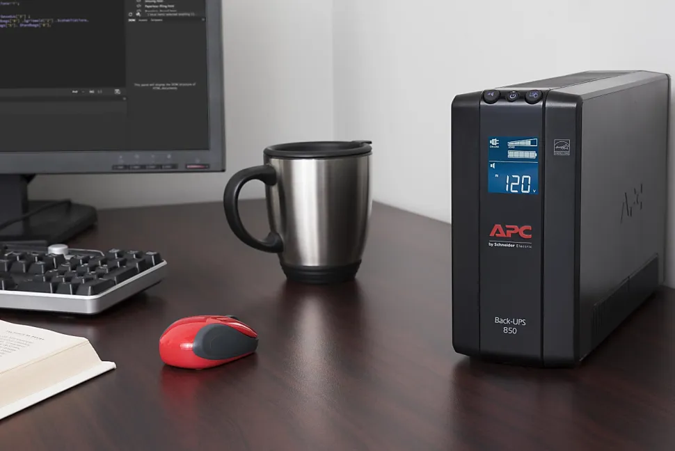 APC® Back-UPS® Pro BX Compact Tower Uninterruptible Power Supply, 8 Outlets, 850VA/510 Watts, BX850M