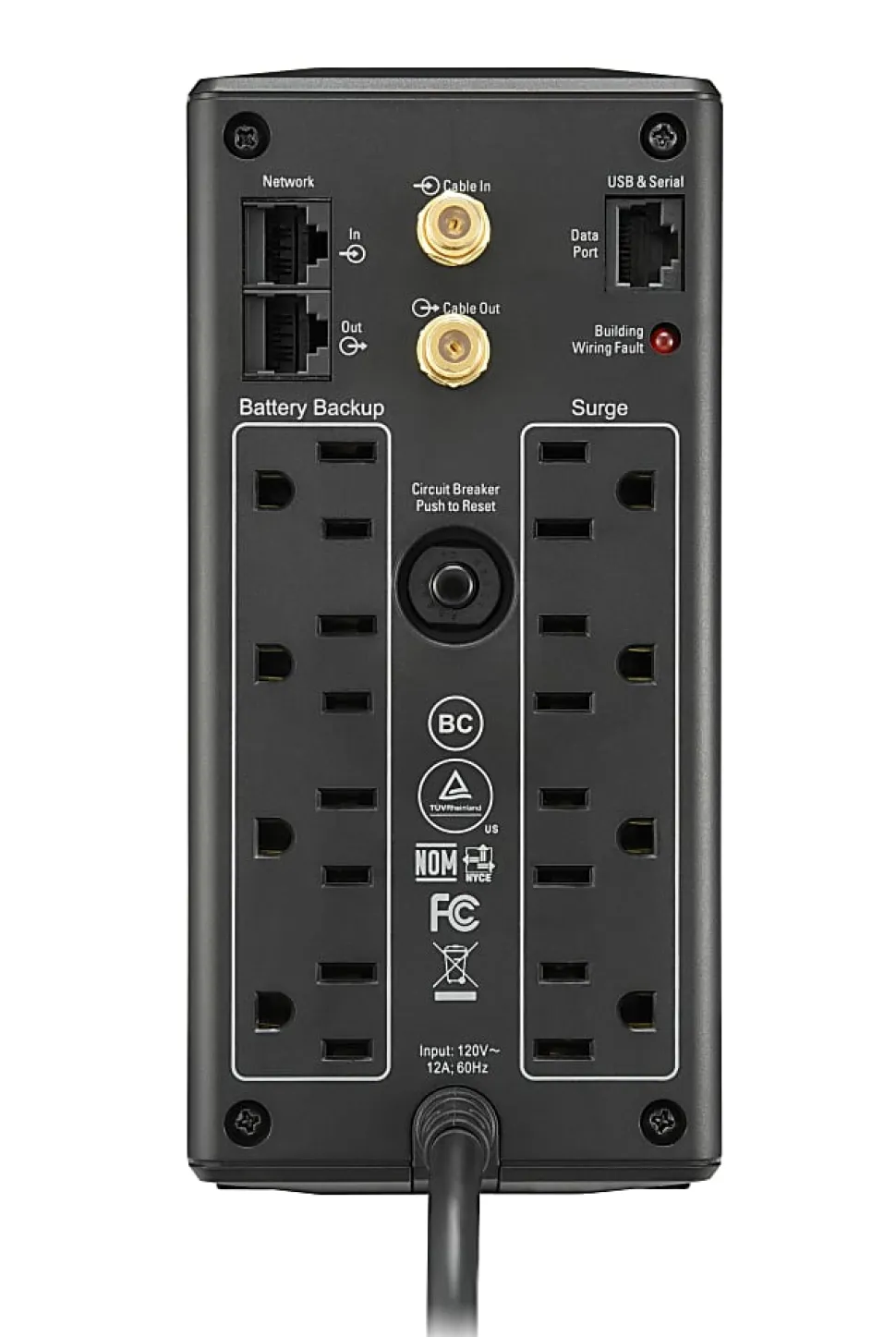APC® Back-UPS® Pro BX Compact Tower Uninterruptible Power Supply, 8 Outlets, 850VA/510 Watts, BX850M
