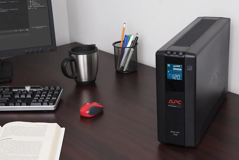 APC® Back-UPS® Pro BX Compact Tower Uninterruptible Power Supply, 10 Outlets, 1,500VA/900 Watts, BX1500M