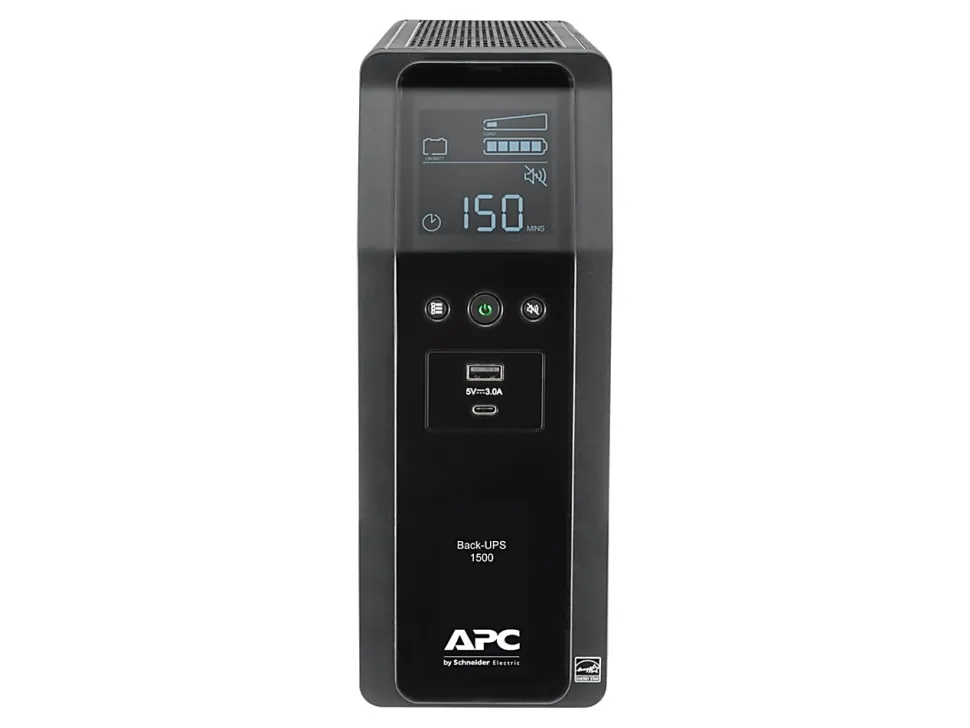 APC® Back-UPS Pro 10-Outlet Tower Uninterruptible Power Supply, 1,500VA/900 Watts, BN1500M2