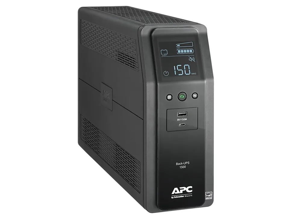 APC® Back-UPS Pro 10-Outlet Tower Uninterruptible Power Supply, 1,500VA/900 Watts, BN1500M2