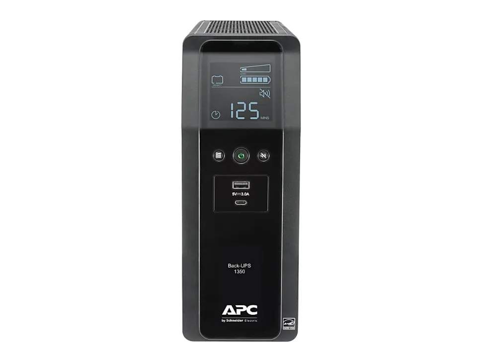 APC® Back-UPS Pro 10-Outlet Tower Uninterruptible Power Supply, 1,350VA/810 Watts, BN1350M2