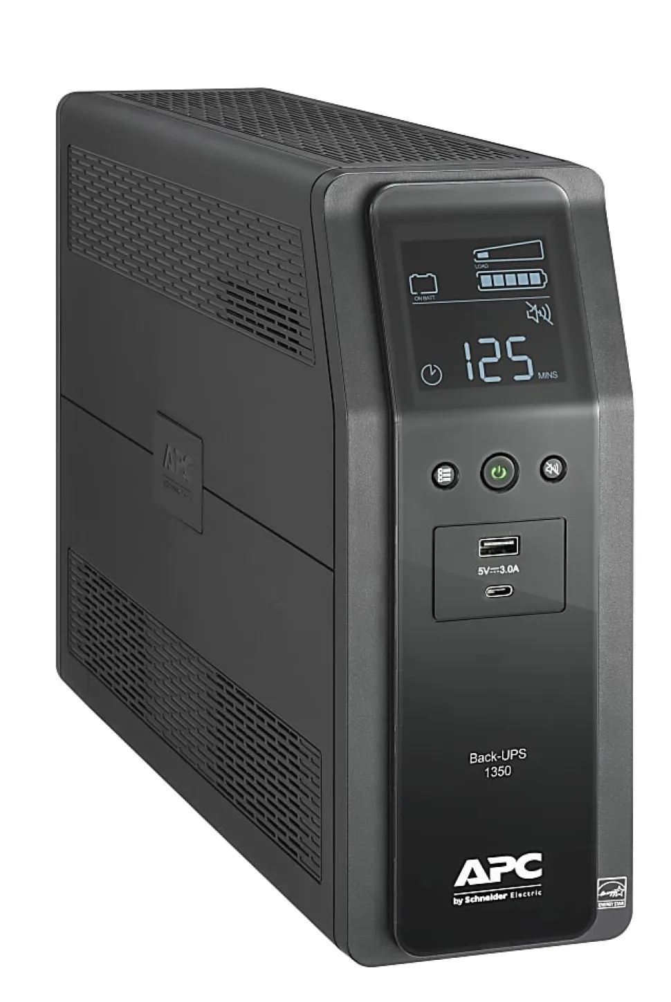 APC® Back-UPS Pro 10-Outlet Tower Uninterruptible Power Supply, 1,350VA/810 Watts, BN1350M2