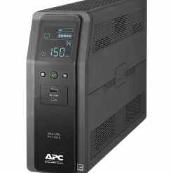 APC® Back-UPS Pro 10-Outlet/2-USB 1,500-Volt-Ampere Battery Back-Up And Surge Protector, Black, APNBR1500MS2