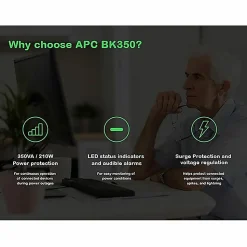 APC® Back-UPS, Small Office, 16-Minute Backup, 350VA/210 Watt