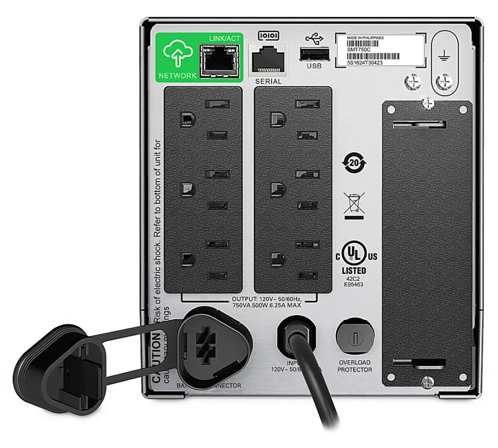 APC® 6-Outlet Smart-UPS With SmartConnect, 750VA/500W, SMT750C
