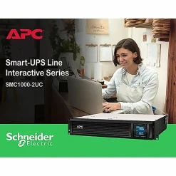 APC® Smart-UPS C 6-Outlet Rackmount With SmartConnect, 1,000VA/600 Watts, SMC1000-2UC