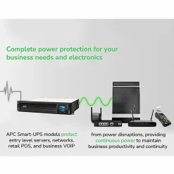 APC® Smart-UPS C 8-Outlet Tower With SmartConnect, 1,500VA/900 Watts, SMC1500C