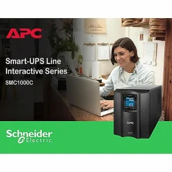 APC® Smart-UPS C 8-Outlet Tower With SmartConnect, 1,000VA/600 Watts, SMC1000C