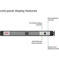 APC Smart-UPS, Line Interactive, 500VA, Lithium-ion, Rackmount 1U, 120V, 4x NEMA 5-15R outlets, SmartConnect Port, Short Depth - SCL500RM1UC