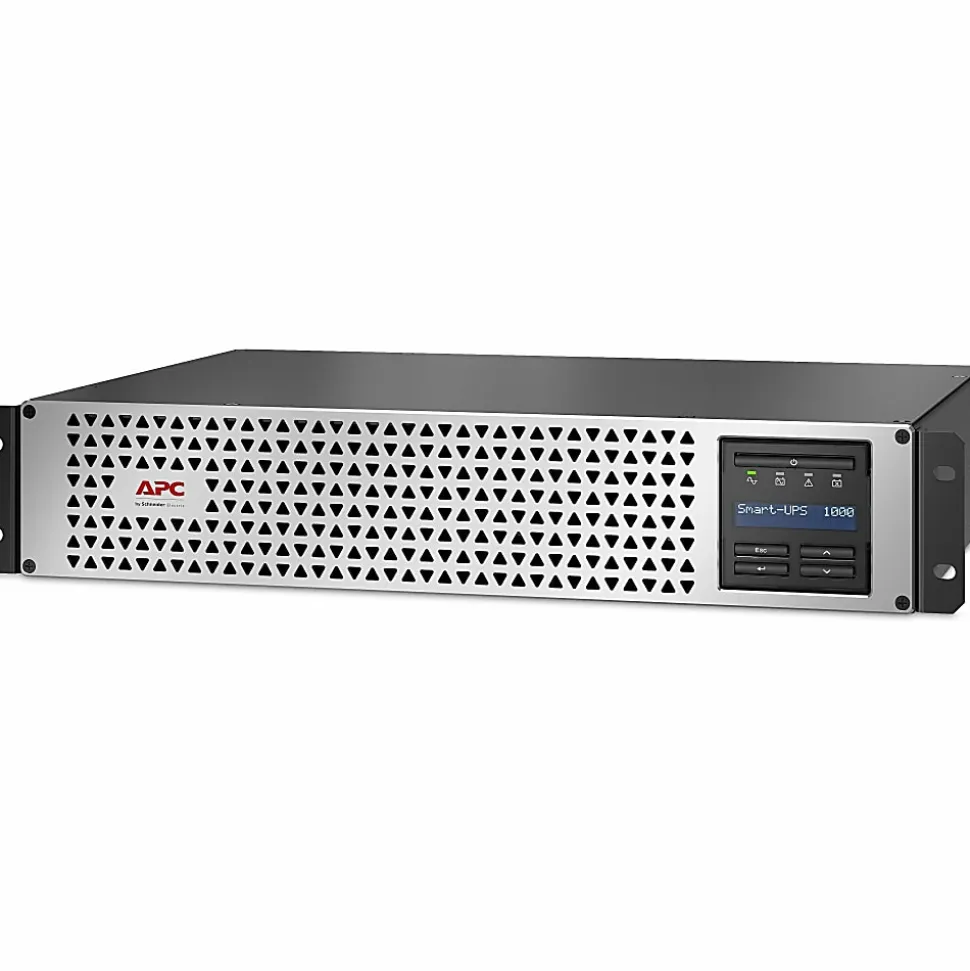 APC Smart-UPS, Line Interactive, 1000VA, Lithium-ion, Rack/Tower, 2U, 120V, 6x NEMA 5-15R outlets, SmartConnect Port+SmartSlot, Short Depth, AVR, LCD