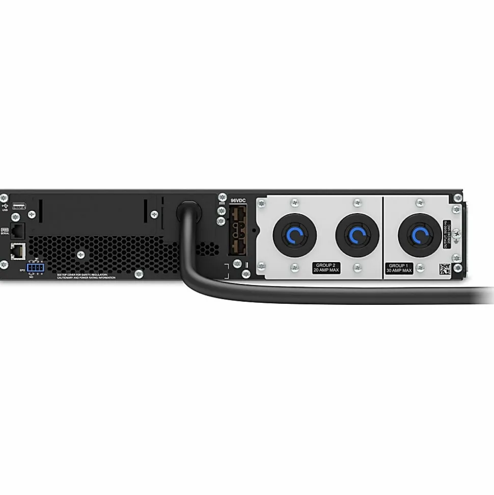 APC Smart-UPS On-Line, 3kVA, Rackmount 2U, 208V, 2x L6-20R+1x L6-30R NEMA outlets, SmartSlot, Extended runtime, W/ rail kit - SRT3000RMXLT