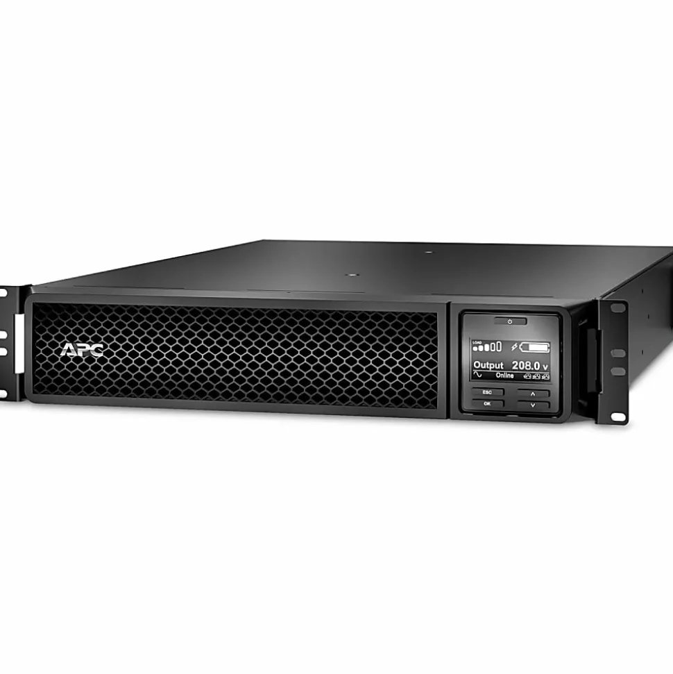 APC Smart-UPS On-Line, 3kVA, Rackmount 2U, 208V, 2x L6-20R+1x L6-30R NEMA outlets, SmartSlot, Extended runtime, W/ rail kit - SRT3000RMXLT