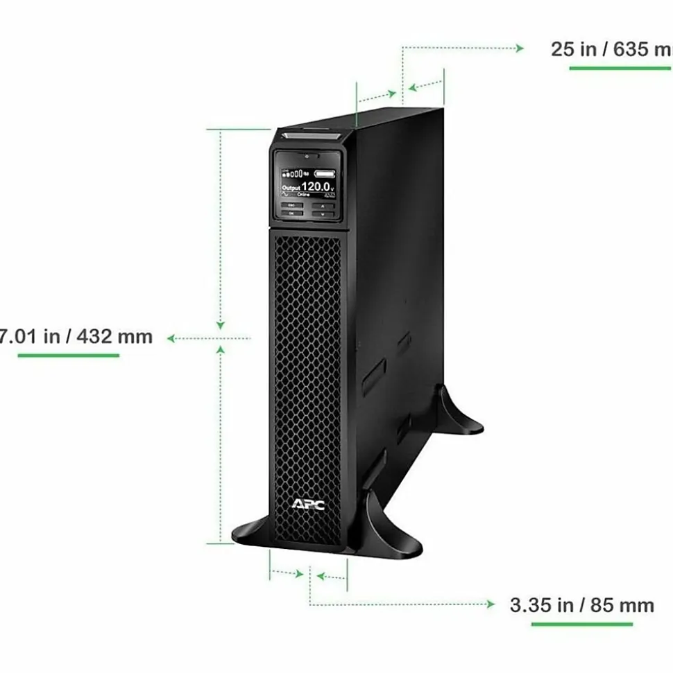 APC Smart-UPS On-Line, 3kVA, Tower, 120V, 8x 5-20R+1x L5-30R NEMA outlets, SmartSlot, Extended runtime, W/O rail kit - SRT3000XLA