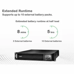 APC Smart-UPS On-Line, 3kVA, Tower, 120V, 8x 5-20R+1x L5-30R NEMA outlets, SmartSlot, Extended runtime, W/O rail kit - SRT3000XLA