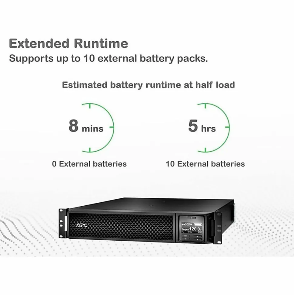 APC Smart-UPS On-Line, 3kVA, Tower, 120V, 8x 5-20R+1x L5-30R NEMA outlets, SmartSlot, Extended runtime, W/O rail kit - SRT3000XLA