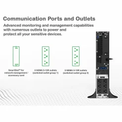 APC Smart-UPS On-Line, 1500VA, Tower, 120V, 6x 5-15R NEMA outlets, SmartSlot, Extended runtime, W/O rail kit - SRT1500XLA