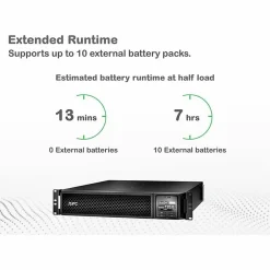 APC Smart-UPS On-Line, 1500VA, Tower, 120V, 6x 5-15R NEMA outlets, SmartSlot, Extended runtime, W/O rail kit - SRT1500XLA